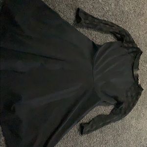 Black dress with mesh polka dots